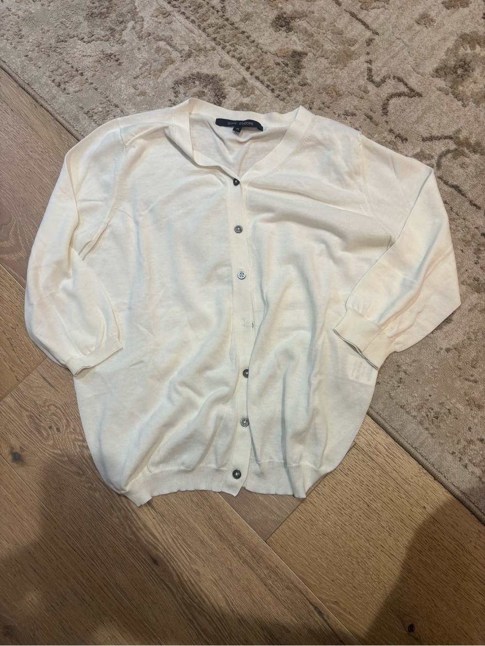 NWOT Sofie D’Hoore Light Cream Button-Front Women's Sweater Cardigan